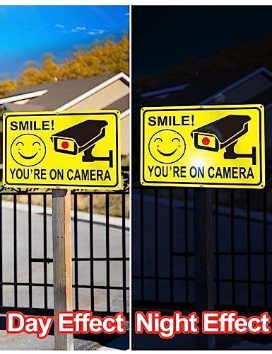 4 Pack Smile Youre On Camera Signs 8x12 Rust Free Aluminum Video