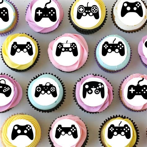 Game Controllers Xbox Playstation Pre Cut Mini Edible Icing Cupcake Or