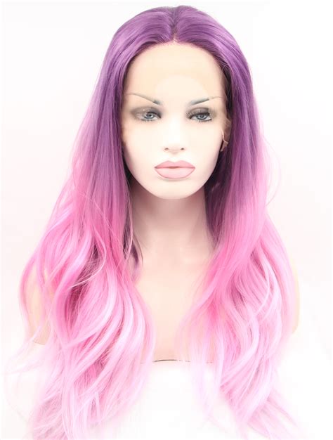 Lace Front Colorful Wigs Synthetic Lace Front 23 Wavy Ombre2 Tone