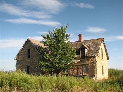 Located In The Post Rock Area In Kansas This Abandoned House Was Built