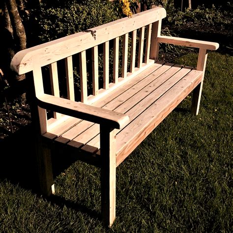 Garden Bench Seat Natural Wood Traditional Rustic Country Etsy Uk