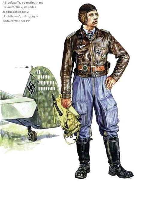 Luftwaffe Oberstleutnant Helmut Wick Jagdgeschwader 2 Richtofen German Soldiers Ww2 German