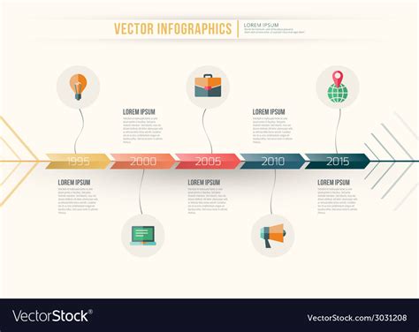 Abstract Timeline Infographic Design Workflow Vector Image