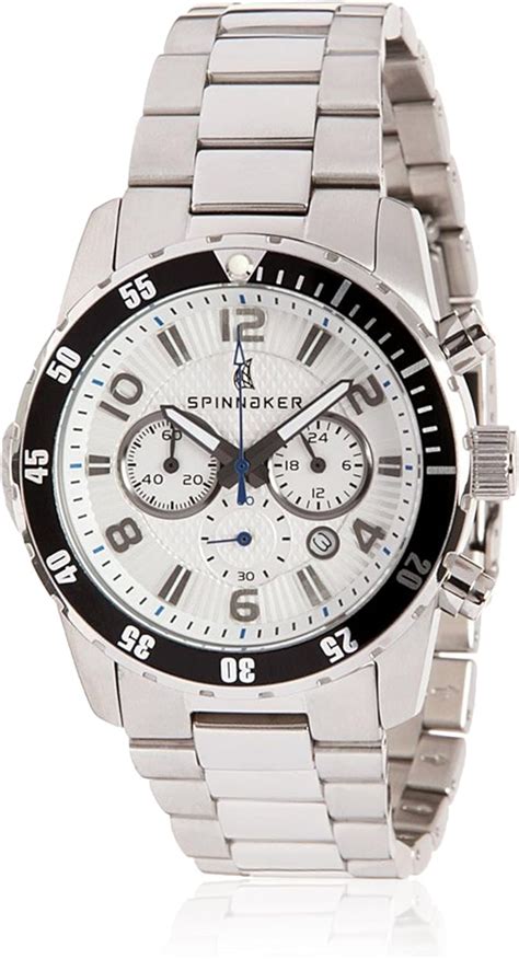 Spinnaker Stern Diver Mens Quartz Watch With Silver White Dial