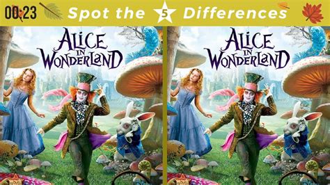 Spot The Difference Movie Fiesta Alice In Wonderland Youtube