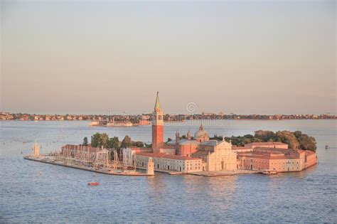 Beautiful View Of The Cathedral Of San Giorgio Maggiore On An Island