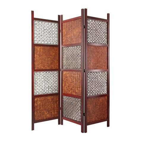 Shop Oriental Furniture 3 Panel Rosewood Bamboo And Bamboo Folding Indoor Privacy Screen At