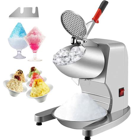 Vevor 150 Oz Capacity Electric Ice Shaver Crusher 1450 Rpm Snow Cone Machine 210 Lbh Silver