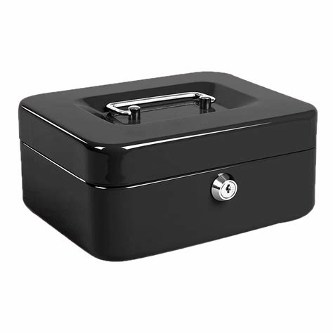 Cash Box With Money Tray Mini Safe Box For Adults And Kids Black