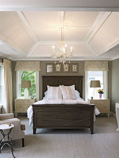 Double Tray Ceiling Paint Ideas Sloped Master Bedroom Angled Triple