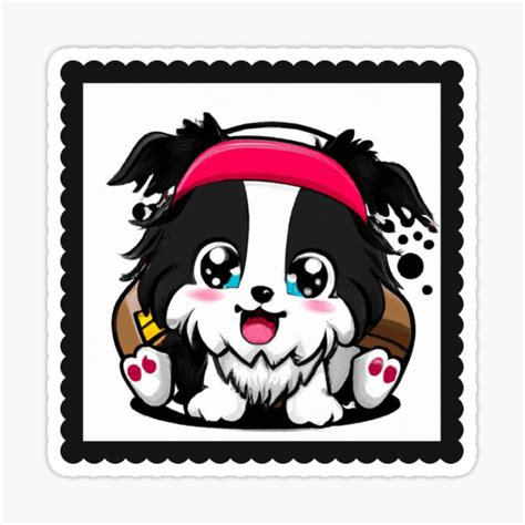 Cute Chibi Kawaii Border Collie Puppy Sticker For Sale By