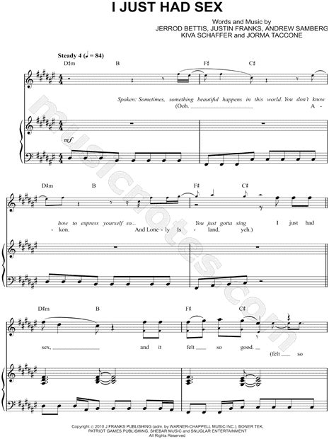 The Lonely Island I Just Had Sex Sheet Music In D Minor