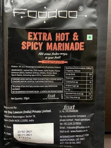 Extra Hot And Spicy Marinade Packaging Type Packet Packaging Size 1
