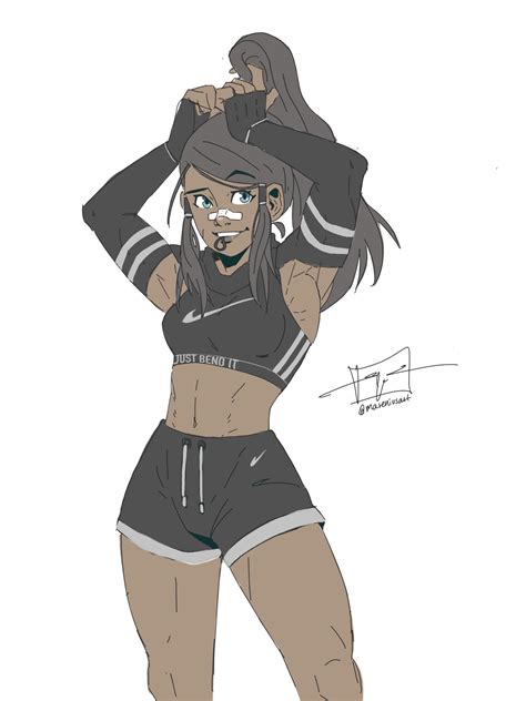 Saw a fitness apparal ad that inspired me to do a Korra fanart :) : r