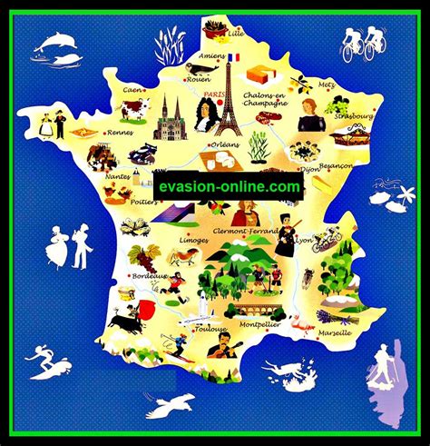 Tourisme en France - Carte des Villes principales » Vacances - Arts ...