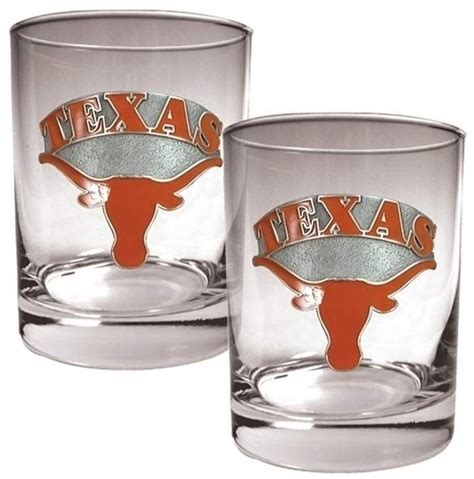 Texas Longhorns 2 Pc Rocks Glass Set Texas Longhorns Glass Set Longhorn