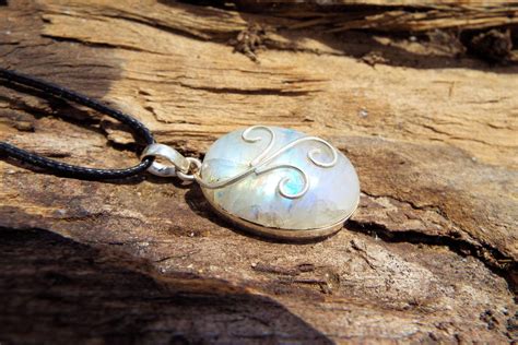 Moonstone Pendant Silver Handmade Necklace Sterling Gemstone