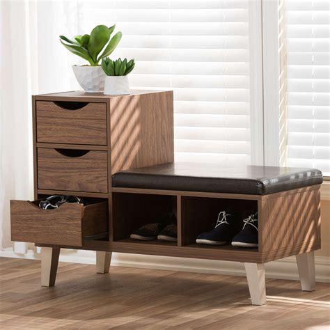Home house & components rooms bedroom every editorial product is independently selected, though we may b. Arielle Walnut Brown 3-Drawer Shoe Storage Seating Bench ...