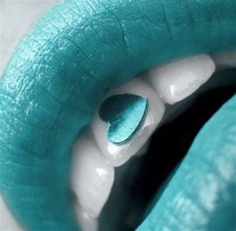 Turquoise Blue Lips Lip Art Nice Lips