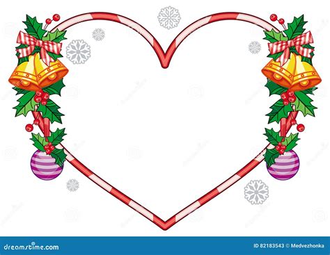 heart shaped frame with christmas decorations stock illustration illustration of empty copy
