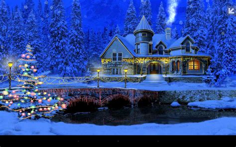 Download Wallpaper Re Of 3d Christmas Cottage Animated By Lfleming