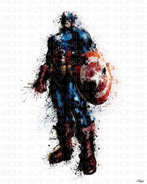 Captain America Grunge 18 X 24 By Spiderstopshop On Etsy 2000