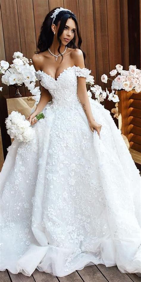 24 Awesome Off The Shoulder Wedding Dresses Inspiration Ball Gowns