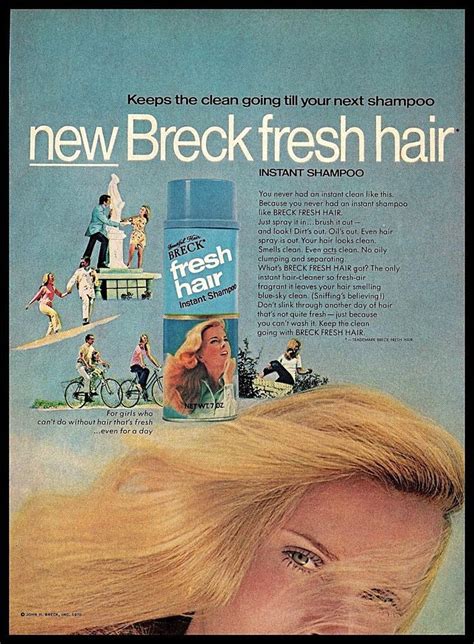 1970 Breck Fresh Hair Instant Shampoo Photo Print Ad Blond Woman