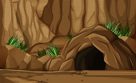 Background Scene With Cave In Mountain 431115 Vector Art At Vecteezy