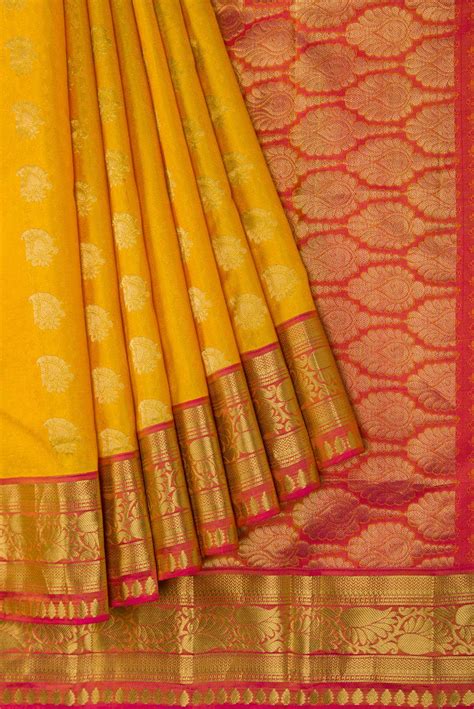 Buy Yellow Kanchipuram Silk Saree Online Women Sarees At Best Price Nalli