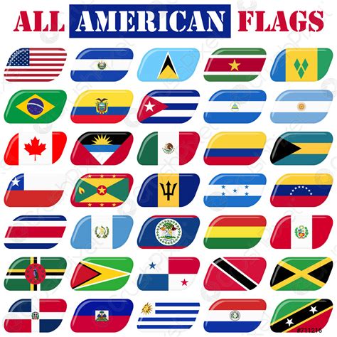 All Country Flags Of America Stock Vector 711216 Crushpixel