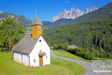 Church Val Di Funes Bolzano Stock Photo