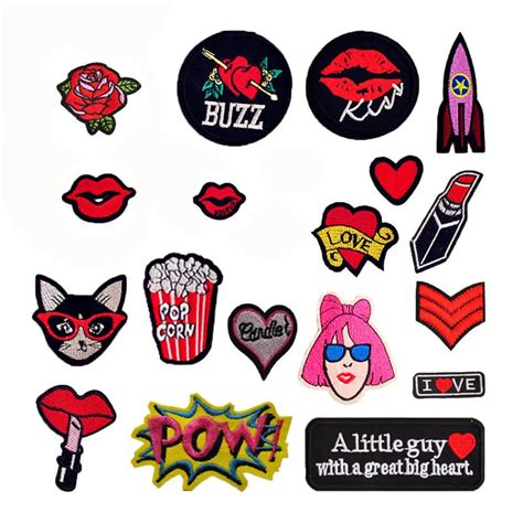 1 Pc Lips Patches For Clothing Red Stickers For Clothes G Stripes On