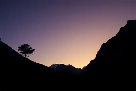 Wallpaper Nature Silhouette Landscape Trees Mountains Valley