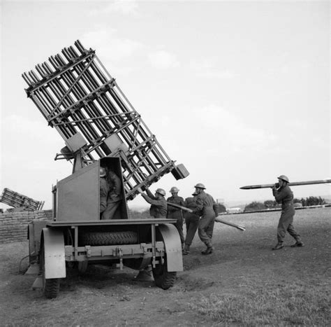 Royal Artillerymen At A Z Battery Load 4 Inch Anti Aircraft Rockets