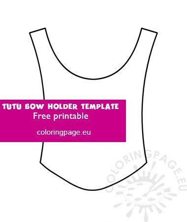 Use these free templates to make gift card holders for them. Tutu bow holder template printable - Coloring Page
