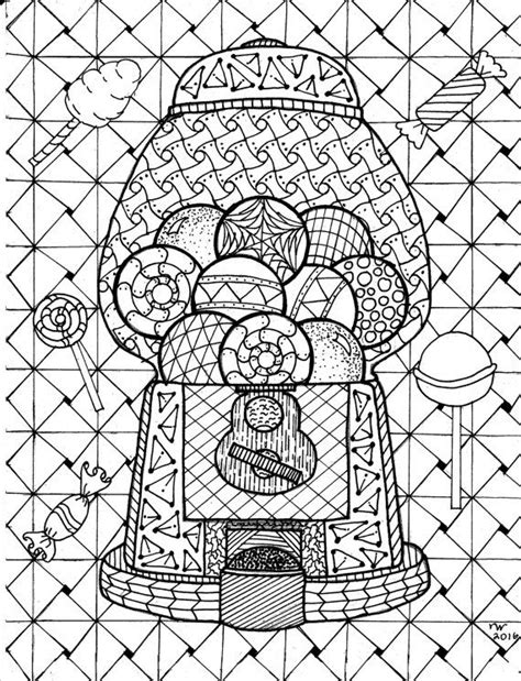 Download Gumball Machine Zentangle Coloring Page by InspirationbyVicki | Coloring pages, Adult coloring ...