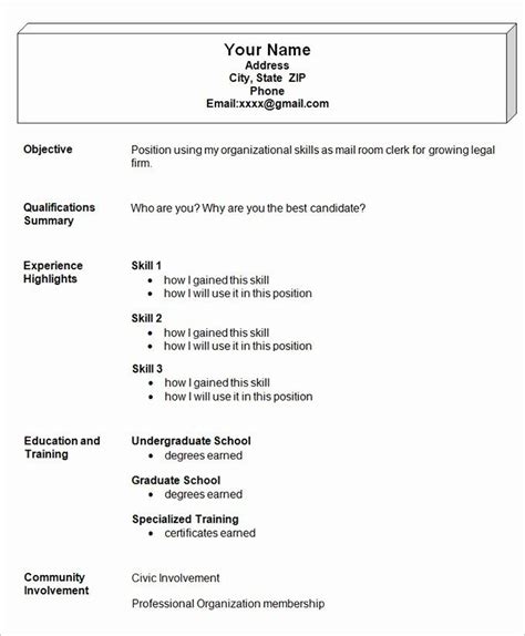 Keywords on a resume are a crucial part of tailoring it to the job. Easy Resume Template Free Lovely Simple Resume Template 46 ...