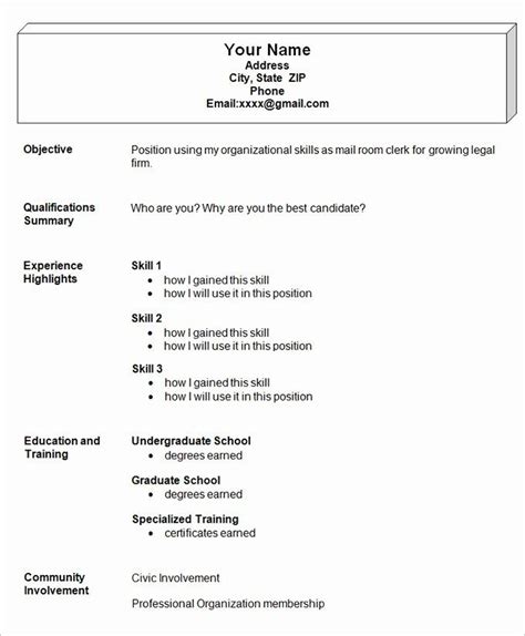 Simple resume examples serve a particular purpose for an individual preparing a resume. Easy Resume Template Free Lovely Simple Resume Template 46 ...