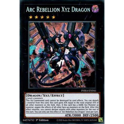 Yugioh Phantom Rage Secret Rare Arc Rebellion Xyz Dragon Phra En041