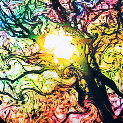 33×50cm 1pc Tree Sun Patterns Psychedelic Trippy Nature
