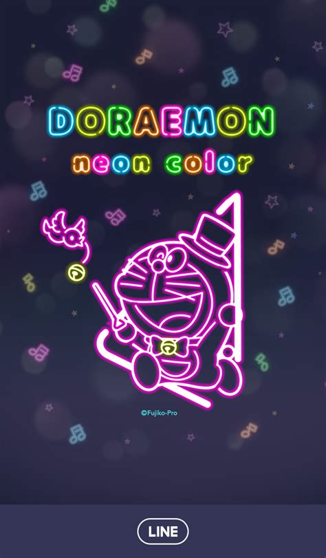 LINE Official Themes - Doraemon (Neon)