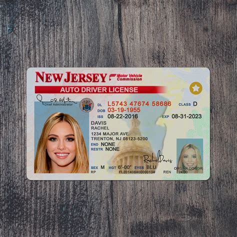 Premium New Jersey Driver License Template