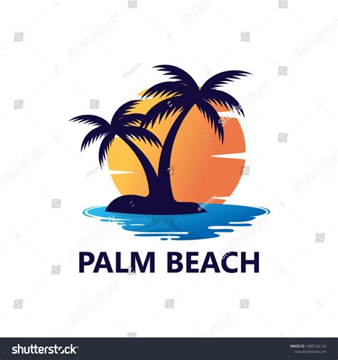 Palm Beach Logo Template Design Vector Stock Vector Royalty Free
