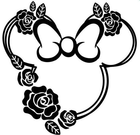 Minnie Mouse Flowers SVG Etsy In 2021 Disney Silhouette Art Disney