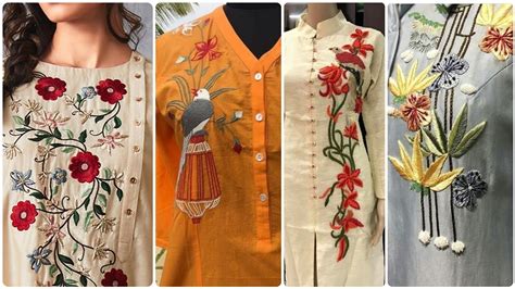 new cotton embroidered shirts embroidery patterns for boutique style dress youtube