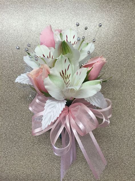 Pink And White Corsage Perfect For A Soft Colored Prom Dress