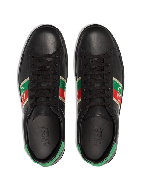 Gucci Ace Leather Low Top Sneakers Farfetch