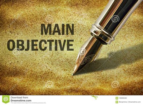 Text Main Objective stock photo. Image of plan, find - 106995282