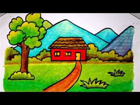 Akhirnya bisa lari pagi weekend ini! cara menggambar rumah dengan krayon untuk anak SD yang mudah (versi lambat) - YouTube